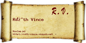 Ráth Vince névjegykártya