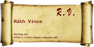 Ráth Vince névjegykártya
